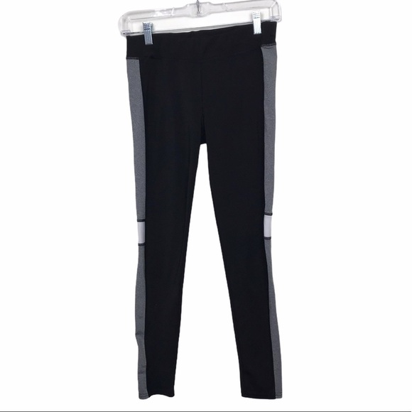 BSP Black Color Block Side Stripe Leggings - Picture 1 of 8